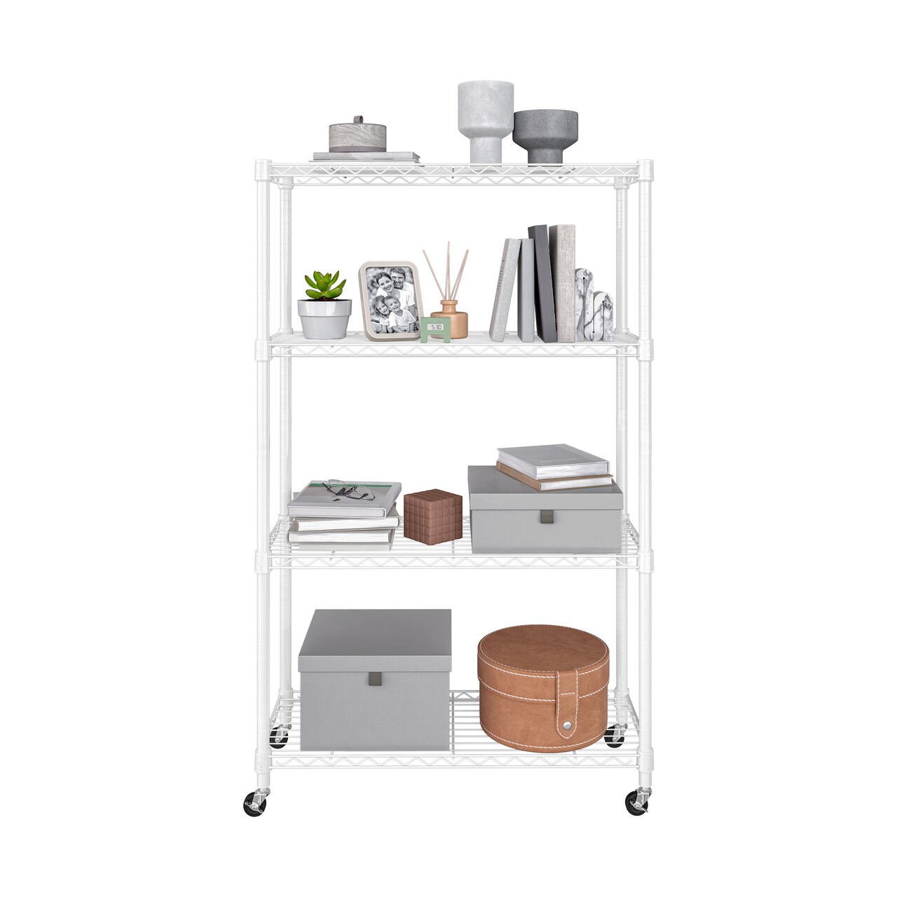 Seville Classics 4-Tier NSF Steel Wire Shelving Unit, 36" W x 14" D x 56.25"H